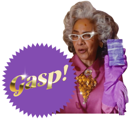 Grandma holding a soap