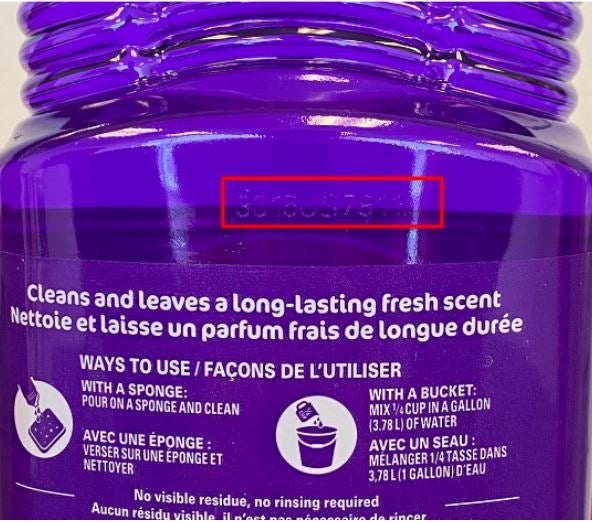 Fabuloso Manufacturing Lot Code