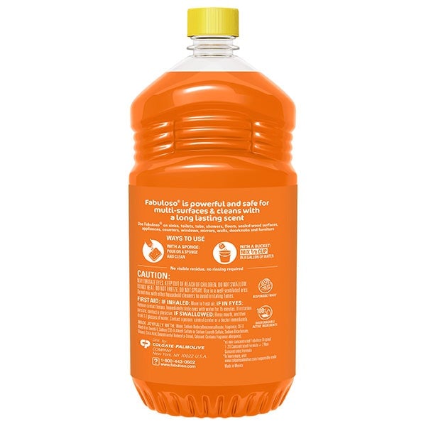 Fabuloso 2X, Orange with Baking Soda Scent Back