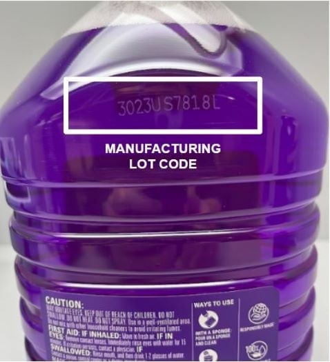 Fabuloso Manufacturing Lot Code